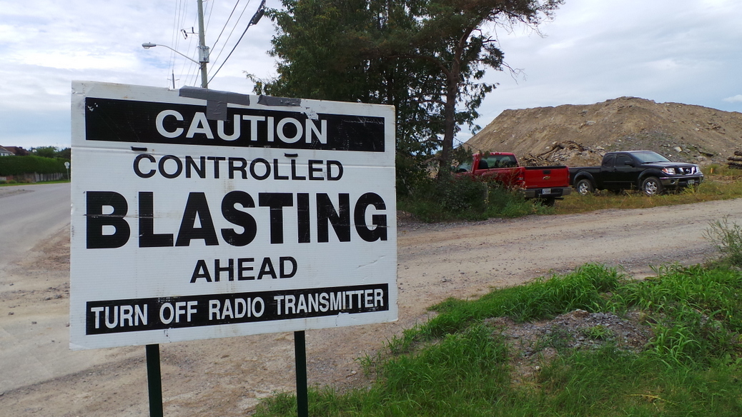 Controlled Blasting signage