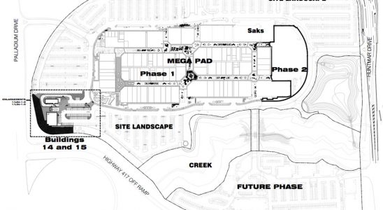 Two new buildings proposed for Tanger Outlets would be home to a Starbucks and a stakehouse