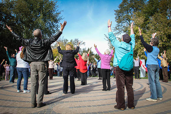STITTSVILLE, ON, October 8, 2015. W. J. Bell Rotary Peace Park. Opening movement mandala. Barry Gray (StittsvilleCentral)