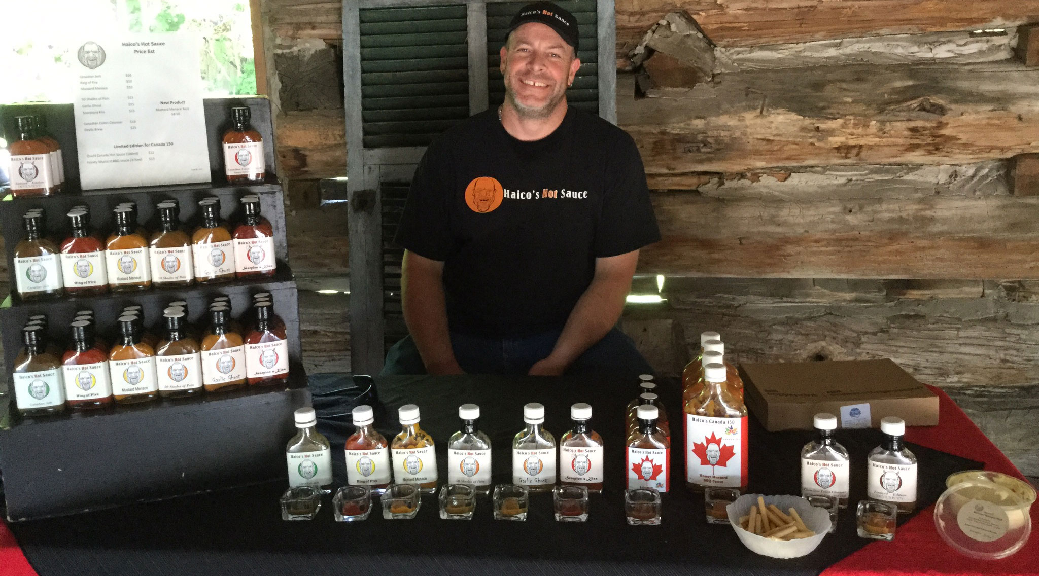 Haico's Hot Sauce includes 10 levels of intensity, all made with peppers grown on his own property just outside Barrhaven.  Photo by Janice Blain.