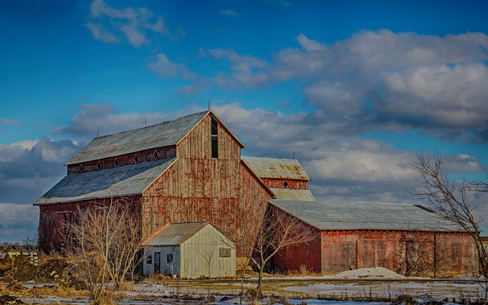 The Bradley-Craig barn, January 2018. Photo illustration by Barry Gray.