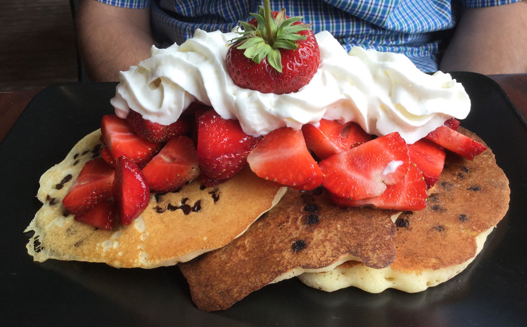 Danby's strawberry and chocolate pancakes. Photo by Janice Blain.
