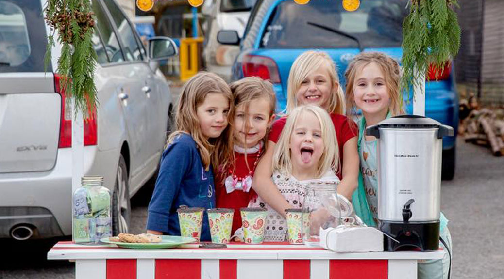 Five kids in Fringewood - Priscilla, Ellie, Ashlynn, Rosalyn, and Leah - spent the day outside today selling hot chocolate and cookies to raise money for their neighbours, the Peever family, who lost their house to a fire in November. The group raised $900.50 thanks to the generous support of the community. Photo by Lee-Anne Haggett.