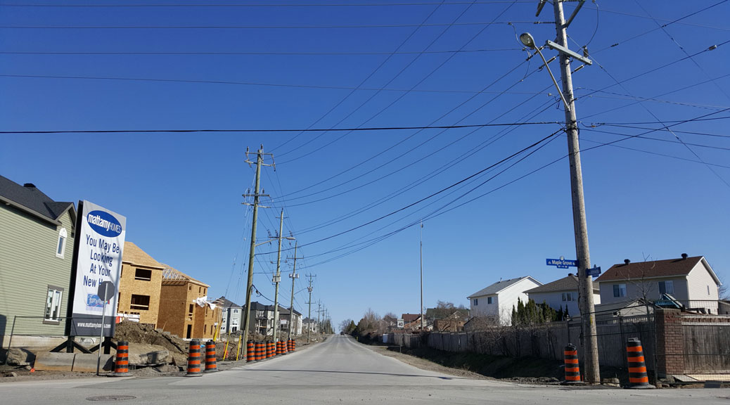 Looking south down Johnwoods from Maple Grove Road. The City is proposing to close the street from Maple Grove to Rosehill, and covert it to a recreational path.