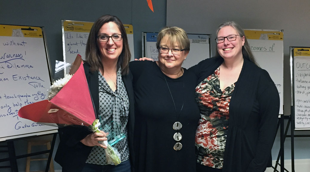 SVA Volunteer of the Year Award Winner Sabrina Kemp, nominator Joanne Tibbles, and SVA President Tanya Hein