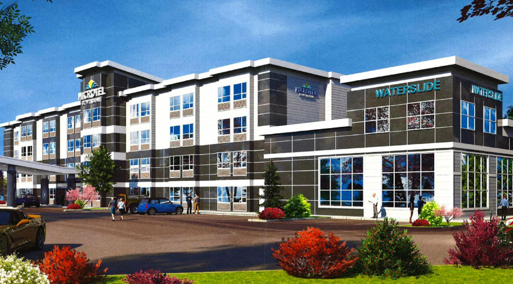 Concept drawing of the proposed Microtel Hotel at 340 Huntmar Drive