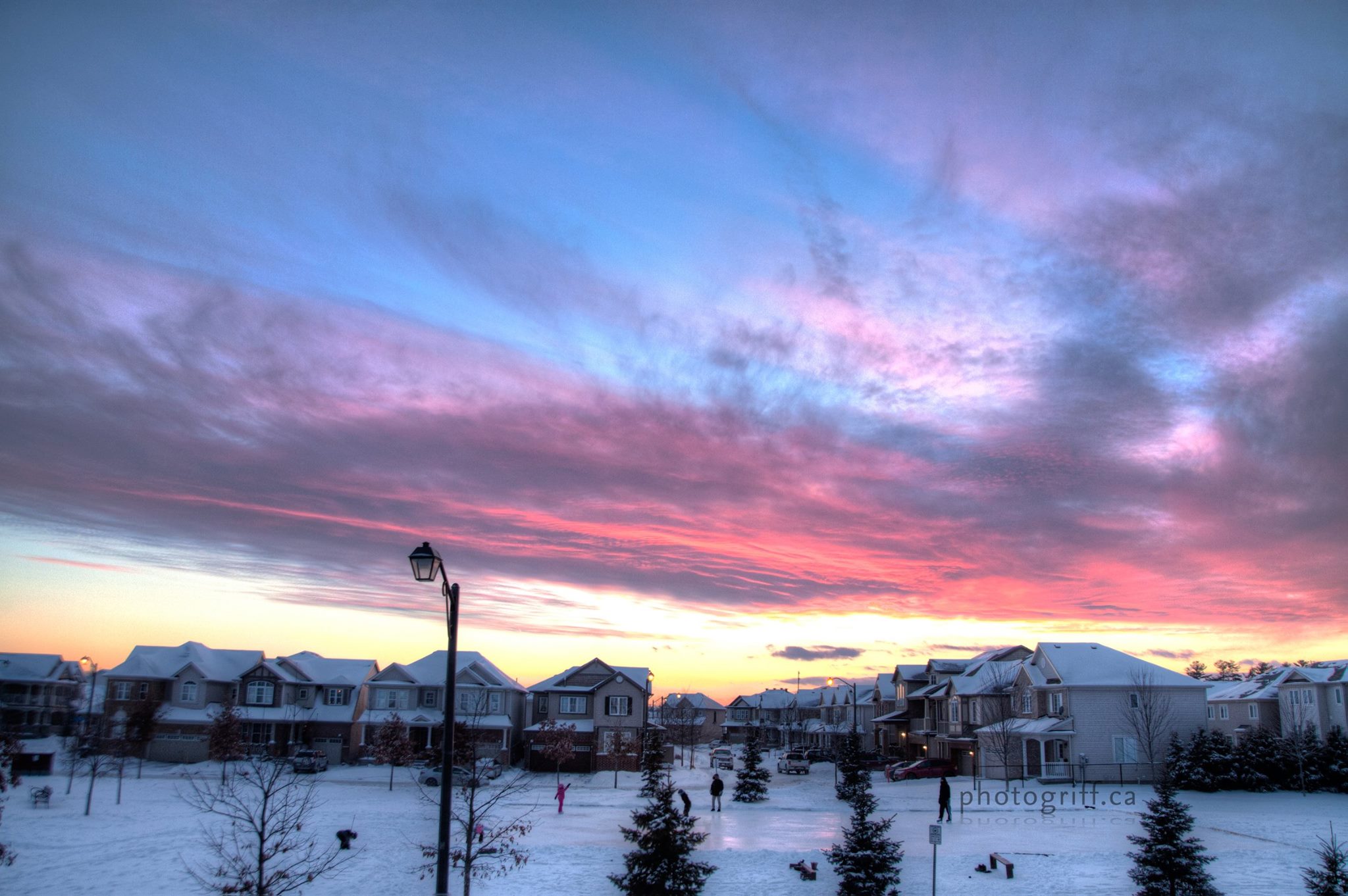 Sunset over Bandmaster Park skating rink. Chris Griffin - photogriff.ca